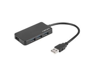 Natec USB 3.0 HUB, Moth, 4-Port, Black melns