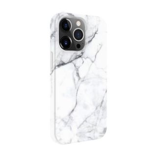 Evelatus iPhone 14 Pro Premium Silicone case Customized Print Marble White balts