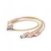 Bezvadu ierīces un gadžeti GEMBIRD CABLE USB CHARGING 3IN1 1M / GOLD CC-USB2-AM31-1M-G zelts Galda lampa ar bezvadu uzlādi
