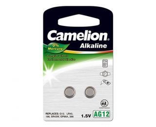 CAMELION AG12 / LR43 / LR1142 / 386, Alkaline Buttoncell, 2 pc s