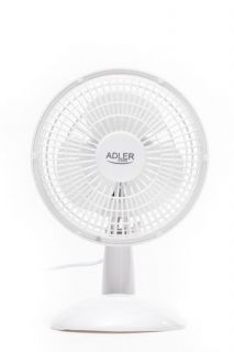 - Adler 
 
 AD 7301 Table Fan, Number of speeds 2, 30 W, Diameter 15 cm, White balts