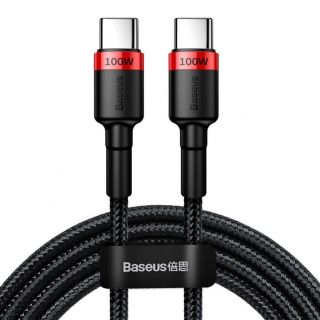 Baseus Baseus Baseus CATKLF-AL91 USB-C - USB-C PD QC cable 100W 5A 480Mb / s 2m - black and red melns sarkans