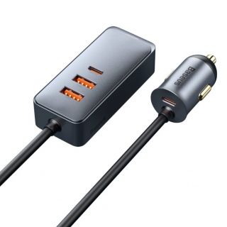 Baseus Share Together car charger 2x USB  /  2x USB Type C 120W PPS Quick Charge Power Delivery gray  CCBT-A0G pelēks