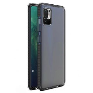 - Hurtel Spring Case clear TPU gel protective cover with colorful frame for Xiaomi Redmi Note 10 5G  /  Poco M3 Pro black melns