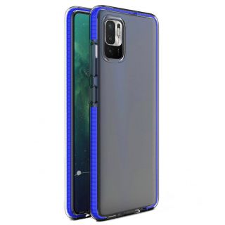 - Hurtel Spring Case clear TPU gel protective cover with colorful frame for Xiaomi Redmi Note 10 5G  /  Poco M3 Pro dark blue zils