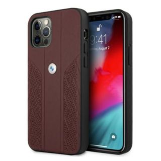 BMW BMHCP12MRSPPR iPhone 12 / 12 Pro 6,1'' czerwony / red hardcase Leather Curve Perforate sarkans