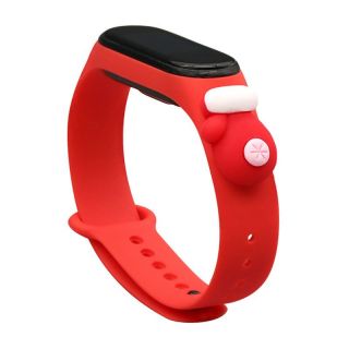 - Hurtel Strap Xmas Wristband for Xiaomi Mi Band 6  /  Mi Band 5 Christmas Silicone Strap Bracelet Red  Glove sarkans