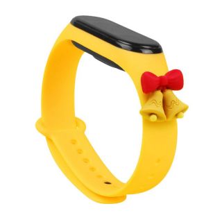 - Hurtel Strap Xmas Wristband for Xiaomi Mi Band 6  /  Mi Band 5 Christmas Silicone Strap Bracelet Yellow  bells dzeltens