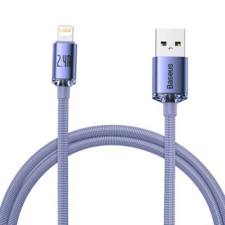 Baseus Baseus Baseus Crystal Shine Series cable USB cable for fast charging and data transfer USB Type A - Lightning 2.4A 1.2m purple  CAJY000005 purpurs