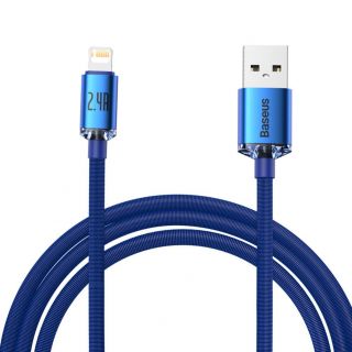 Baseus Baseus Baseus Crystal Shine Series cable USB cable for fast charging and data transfer USB Type A - Lightning 2.4A 2m blue  CAJY000103 zils