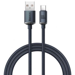 Baseus Baseus Baseus Crystal Shine Series cable USB cable for fast charging and data transfer USB Type A - USB Type C 100W 1.2m black  CAJY000401 melns