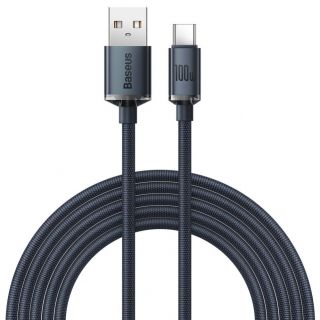 Baseus Baseus Baseus Crystal Shine Series cable USB cable for fast charging and data transfer USB Type A - USB Type C 100W 2m black  CAJY000501 melns