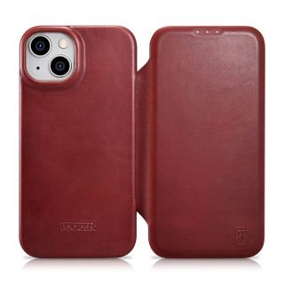 - iCarer iCarer CE Oil Wax Premium Leather Folio Case iPhone 14 Plus Magnetic Flip Leather Folio Case MagSafe Red  AKI14220707-RD sarkans