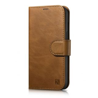 - iCarer iCarer Oil Wax Wallet Case 2in1 Cover iPhone 14 Plus Anti-RFID Leather Flip Case Brown  WMI14220723-TN brūns