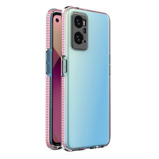 - Hurtel Spring Case Cover for Realme 9i, Oppo A36  /  A76  /  A96 Silicone Cover with Frame light pink rozā