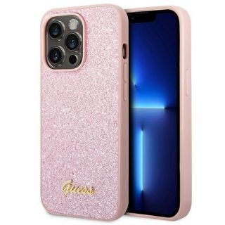 GUESS GUHCP14LHGGSHP iPhone 14 Pro 6,1'' różowy / pink hard case Glitter Script rozā