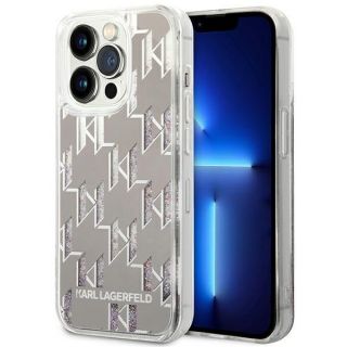 - Karl Lagerfeld Karl Lagerfeld KLHCP14LLMNMS iPhone 14 Pro 6.1 "hardcase silver  /  silver Liquid Glitter Monogram sudrabs