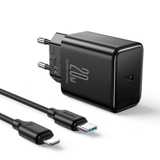 - Joyroom USB C 20W PD Joyroom JR-TCF06 charger with USB C Lightning cable black melns