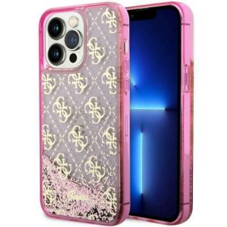 GUESS GUHCP14LLC4PSGP iPhone 14 Pro 6.1'' pink / pink hardcase Liquid Glitter 4G Transculent rozā