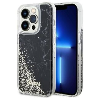 GUESS GUHCP14LLCSGSGK iPhone 14 Pro 6.1'' black / black hardcase Liquid Glitter Marble melns