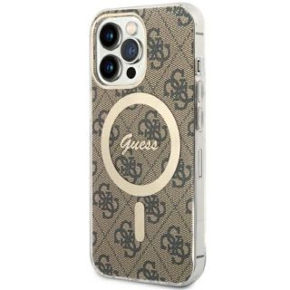 GUESS GUHMP13LH4STW iPhone 13 Pro  /  13 6.1'' brown / brown hardcase 4G MagSafe brūns