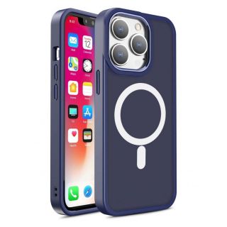 - Hurtel Armored magnetic iPhone 14 Plus MagSafe Color Matte Case blue zils
