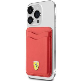 Ferrari Ferrari Ferrari Wallet Card Slot FEWCMRSIR case - red MagSafe Leather 2023 Collection sarkans