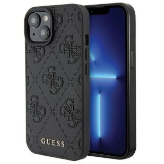 GUESS Guess Guess Leather 4G Stamped case for iPhone 15 - black melns