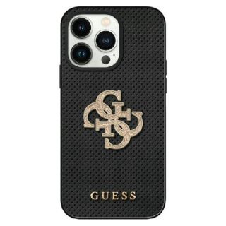 GUESS Guess Guess Leather Perforated 4G Glitter Logo case for iPhone 15 - black melns
