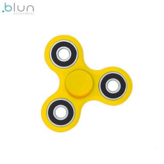 BLUN Silent-Spin Roku Spinners Anti-Stresa Fidget aksesuārs no izturīga Eko Plastikāta Dzeltens