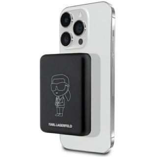 - Karl Lagerfeld Karl Lagerfeld Powerbank indukcyjny KLPBMKIOTTGK 5W 3000mAh czarny / black Ikonik MagSafe melns