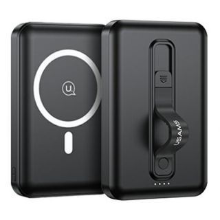 - USAMS USAMS Powerbank PB64 10000mAh 20W QC3.0+PD Magnetic Wireless Fast Charge czarny / black 10KCD17301  US-CD173 melns