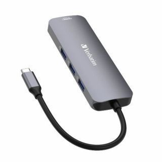 Verbatim Verbatim Verbatim Adapter Hub USB-C - 2xHDMI /  3xUSB-A / SD / microSD / USB-C aluminium / aluminum 32151