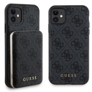 GUESS Zestaw GUBPM5N614GEMGK iPhone 11 6.1'' hardcase + Powerbank 5000mAh MagSafe czarny / black 4G Metal Logo melns