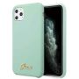 GUESS GUHCN58LSLMGG iPhone 11 Pro zielony / green hard case Silicone Vintage Gold Logo