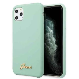 GUESS&nbsp;GUHCN58LSLMGG iPhone 11 Pro zielony / green hard case Silicone Vintage Gold Logo