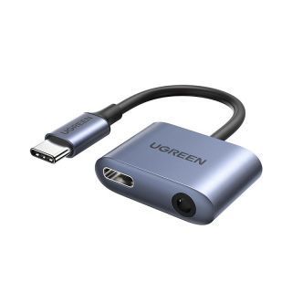 - Ugreen Ugreen audio adapter USB Type C  male  - USB Type C PD QC  female  + 3.5mm mini jack  female  gray  CM231