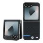 BMW BMW BMW Carbon Blue Line Case for Samsung Galaxy Z Flip 6 - Black