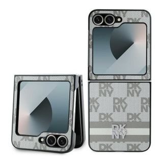 DKNY&nbsp;DKNY DKNY Checkered Pattern Printed Stripes Case for Samsung Galaxy Z Flip 6 - Beige