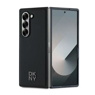 DKNY&nbsp;DKNY DKNY Magsafe Plain Leather Metal Stack Logo Case for Samsung Galaxy Z Fold 6 - Black