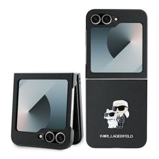 -&nbsp;Karl Karl Saffiano Metal Pin Case for Galaxy Z Flip 6 Black