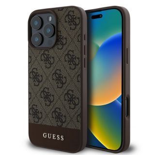 Apple Apple - Guess PU 4G Stripe Case for iPhone 16 Pro Brown