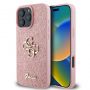 Apple Apple - Guess PU Fixed Glitter 4G Metal Logo Case for iPhone 16 Pro Pink