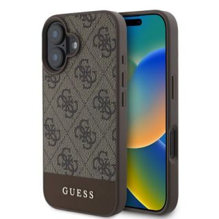Apple&nbsp;Apple - Guess PU 4G Stripe Case for iPhone 16 Brown