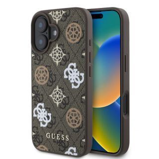Apple Apple - Guess PU 4G Peony MagSafe Case for iPhone 16 Brown