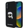 Apple Apple - Karl Lagerfeld Liquid Silicone Karl Head MagSafe Case for iPhone 16 Black
