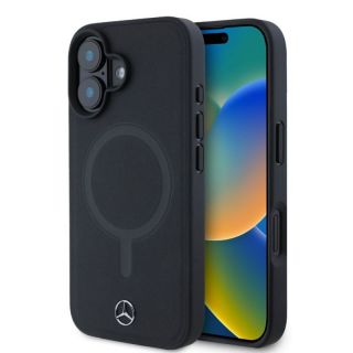 Apple&nbsp;Apple - Mercedes Smooth Leather MagSafe Case for iPhone 16 Black