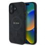 Apple Guess - Guess PU Leather 4G Colored Ring MagSafe Case for iPhone 16 Black