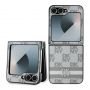 DKNY DKNY - DKNY PU Leather Checkered Pattern and Stripe Case for Samsung Galaxy Z Flip 6 Beige