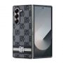 DKNY DKNY - DKNY PU Leather Checkered Pattern and Stripe Case for Samsung Galaxy Z Fold 6 Black